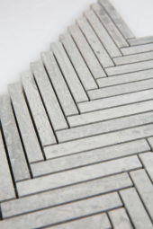 .5X4 Wooden Silver Herringbone Mosaic | Arley Wholesale