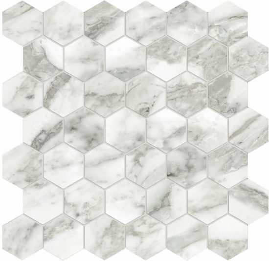 Arabescato Verona Honed 2" Hex Mosaic | Arley Wholesale