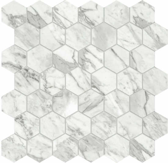 Milano Statuario Honed 2" Hex Mosaic | Arley Wholesale