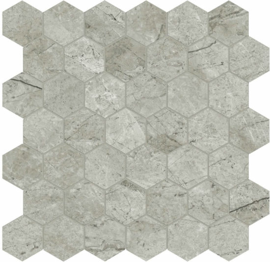 Roma Argento Honed 2" Hex Mosaic | Arley Wholesale