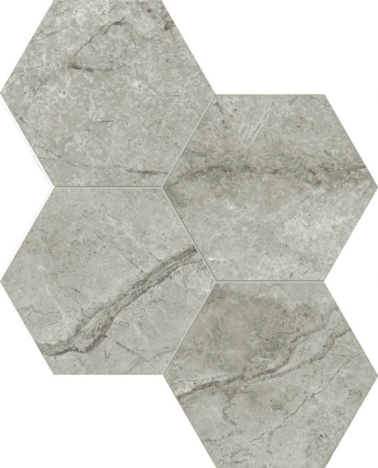 Roma Argento Honed 6" Hex Mosaic | Arley Wholesale