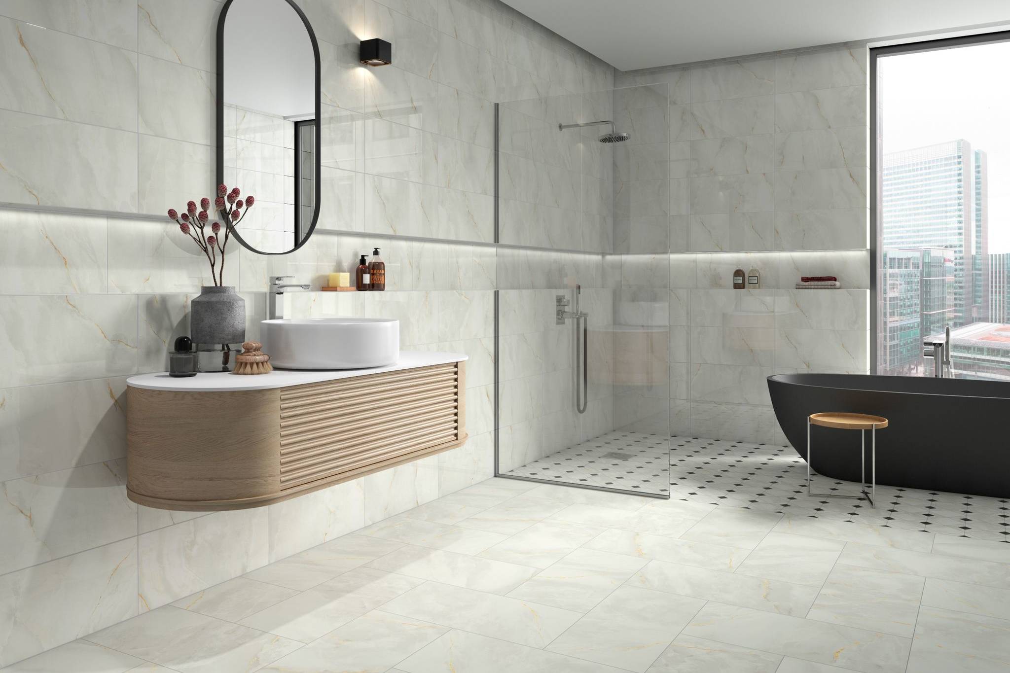 Venezia White 12x24 and 10x30 1 | Qualis Ceramica | Luxury Tile and Vinyl at affordable prices